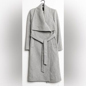 Chic Light Gray Belted Coat